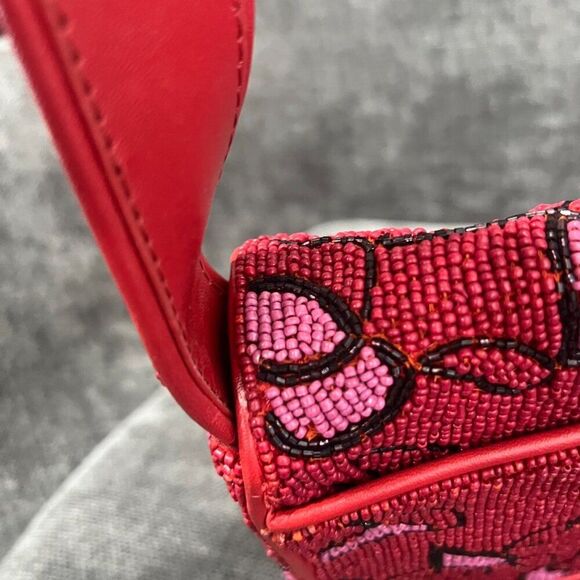 STAUD Tommy Beaded Shoulder Bag in Cherry Abstract Wave - Picture 11 of 16